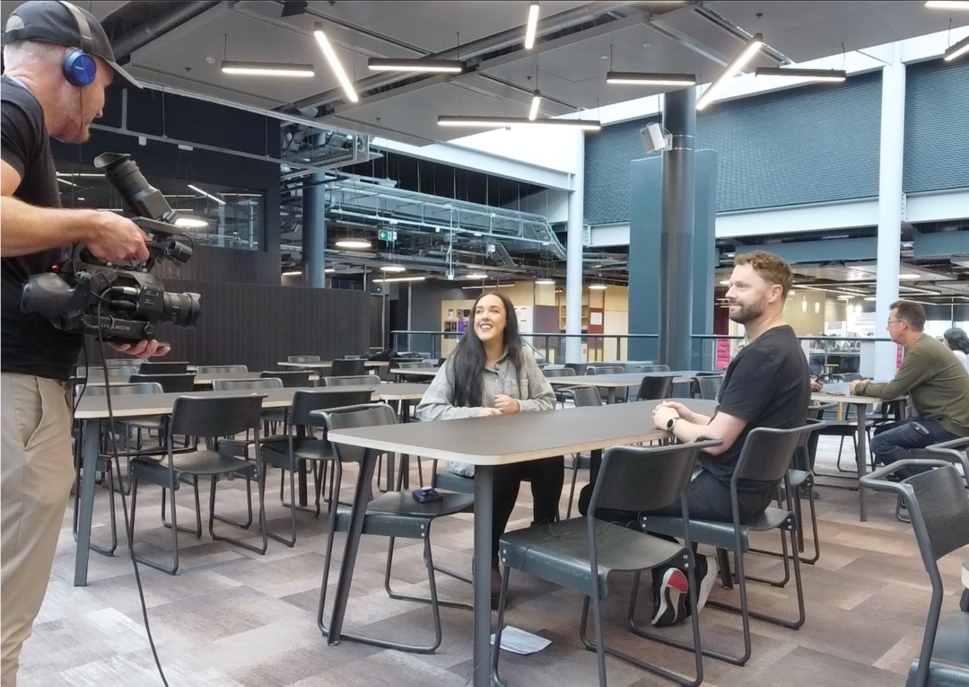 Behind the scenes filming of the Llais project
